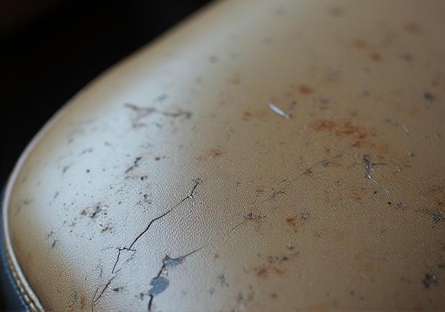 擦れて色褪せたレクサスLS500のレザーシート